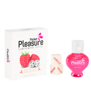 Lubricante Caliente Frambuesa 20ml + Dados Pleasure