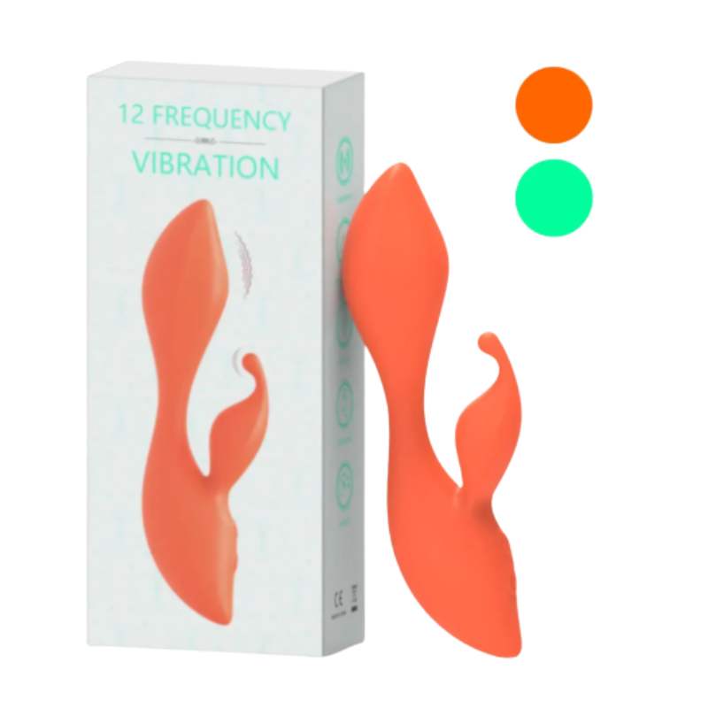 Vibrador Doble Estimulación 12 Frecuencias  Cyan
