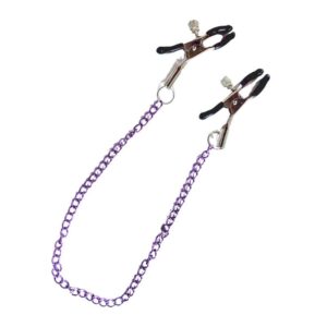 pinzas pezon cadena morada