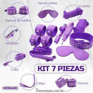Kit de bondage 7 piezas morado